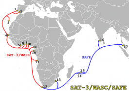 The SAT-3 Undersea Cable Route